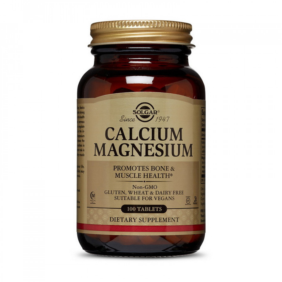 Кальций и магний "Calcium Magnesium" Solgar, 100 таблеток