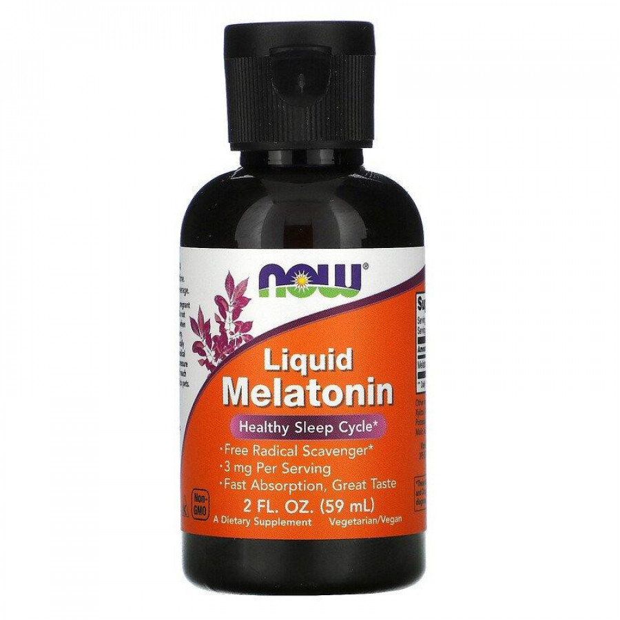 Жидкий мелатонин "Liquid Melatonin" Now Foods, 3 мг, 59 мл