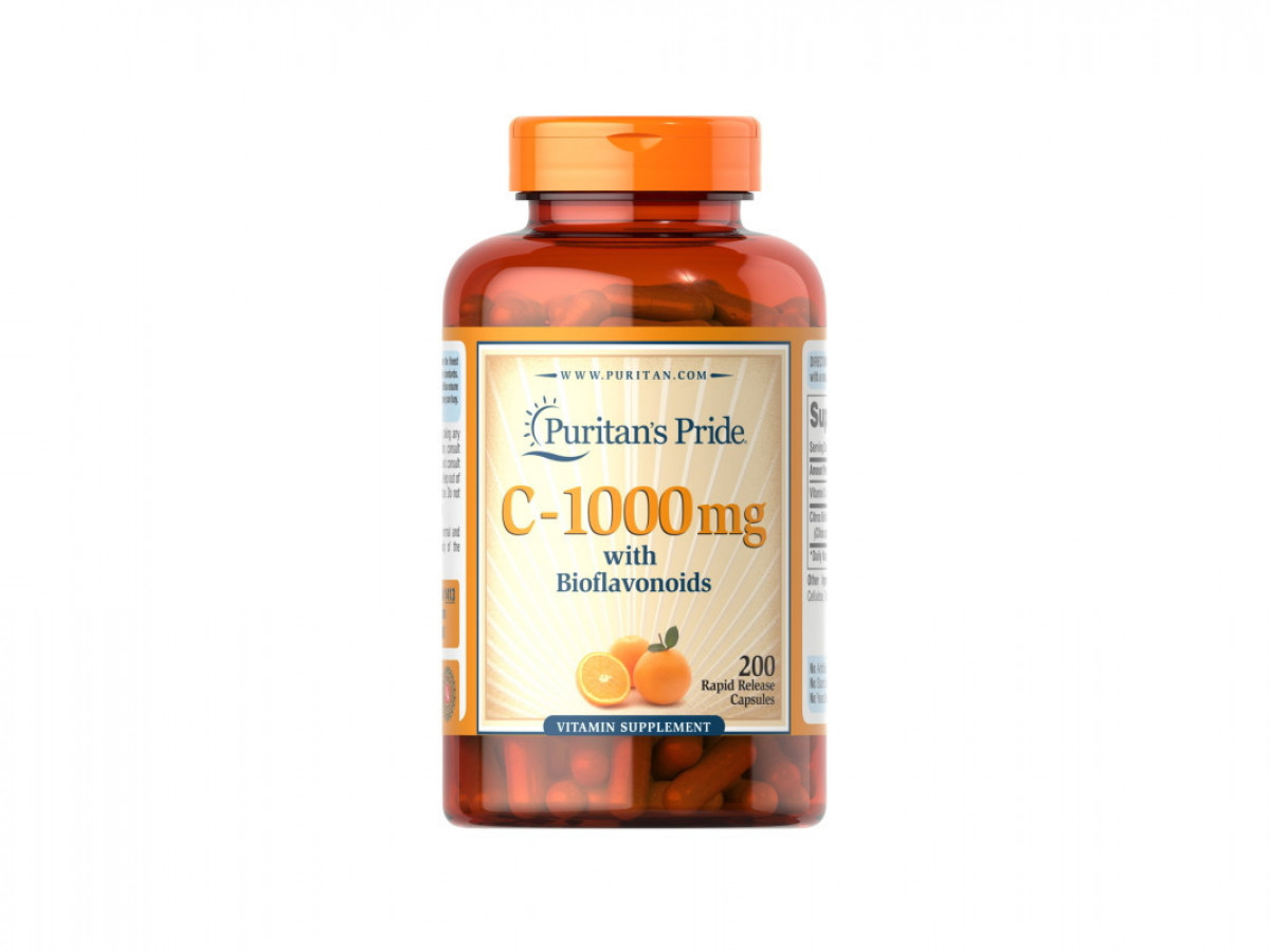 Витамин С с биофлавоноидами, Puritan's Pride, 1000 мг, 200 капсул