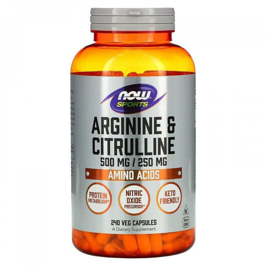 Аргинин и цитруллин "Arginine & Citrulline" Now Foods, 240 капсул