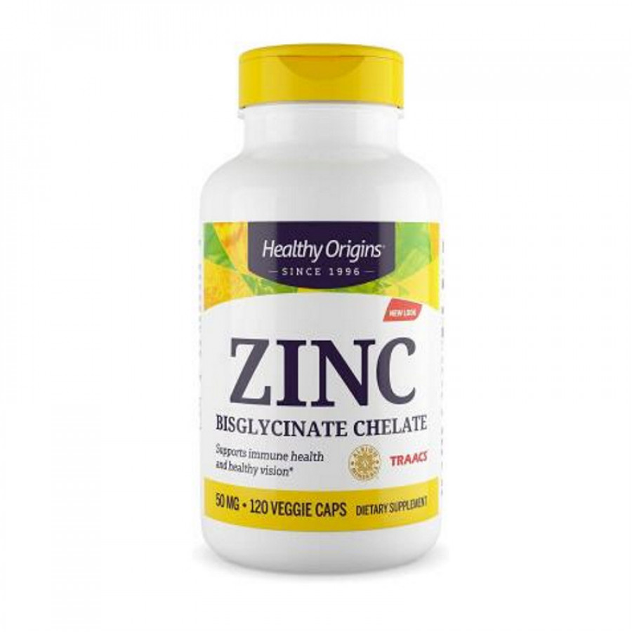 Цинк "Zinc Bisglycinate Chelate" 50 мг, Healthy Origins, 120 капсул