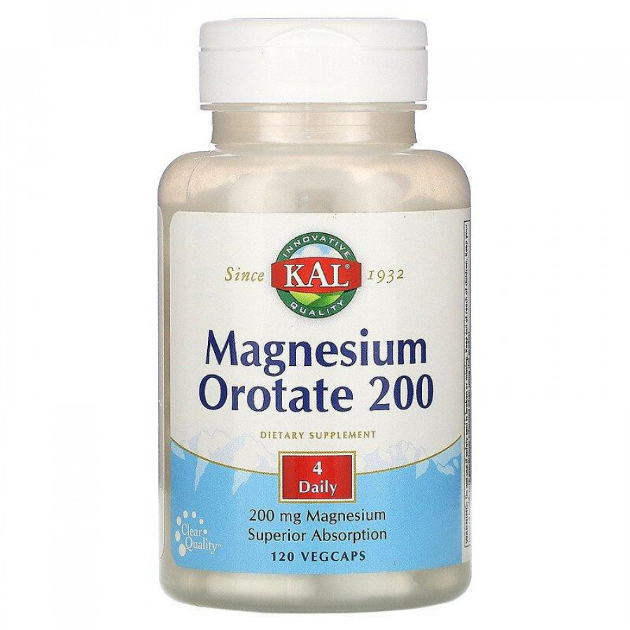 Магний оротат "Magnesium Orotate", Kal, 200 мг, 120 капсул