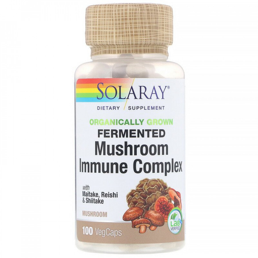 Комплекс для иммунитета с грибами "Fermented Mushroom Immune Complex" Solaray, 100 капсул