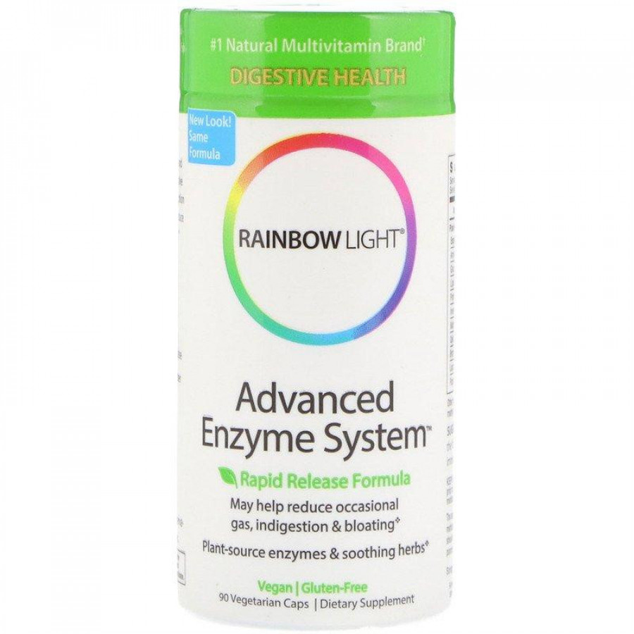 Ферменты для пищеварения, быстрая форма высвобождения, Rainbow Light, 90 капсул