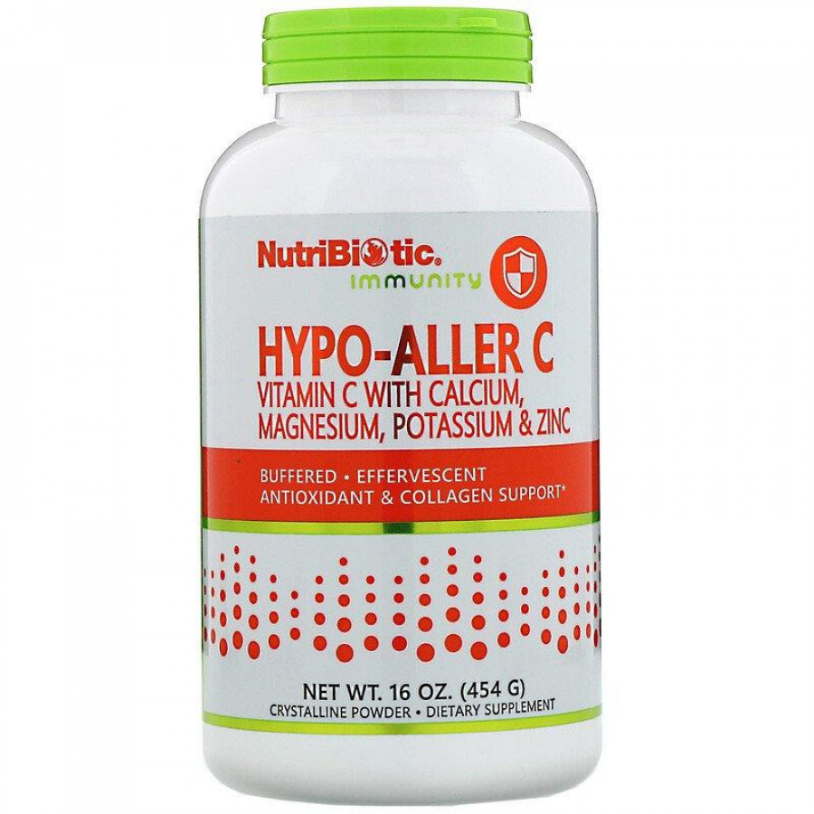 Hypo-Aller C, витамин C с кальцием, магнием, калием и цинком, NutriBiotic, 454 г