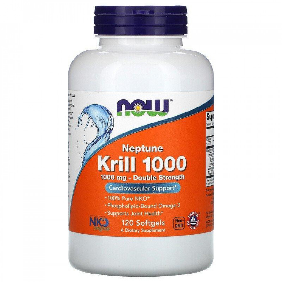 Масло криля "Krill Oil 1000 double strength" Now Foods, 1000 мг, 120 капсул