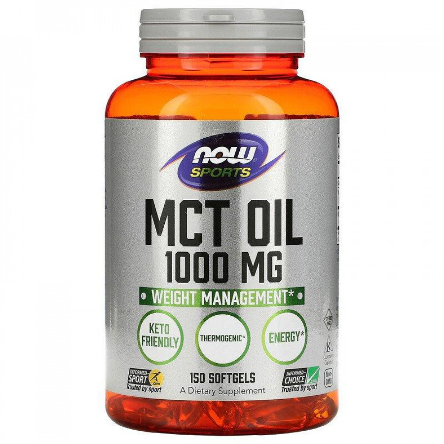 Добавка для физической активности "MCT Oil" Now Foods, 1000 мг, 150 капсул