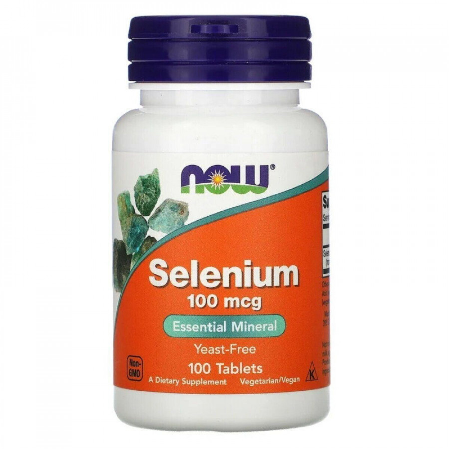 Селен "Selenium" Now Foods, 100 мкг, бездрожжевой, 100 таблеток