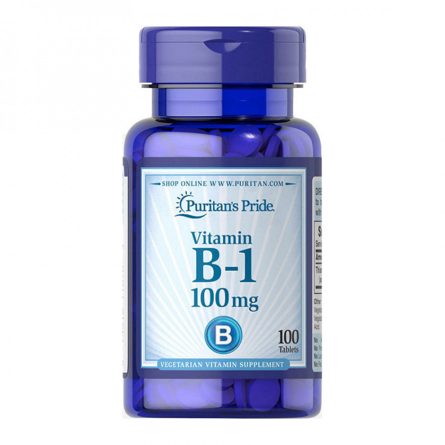 Тиамин (витамин В1), 100 мг, Puritan's Pride, 100 таблеток