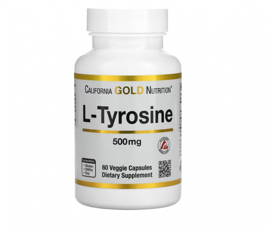 L-тирозин "L-Tyrosine" California Gold Nutrition, AjiPure, 500 мг, 60 капсул
