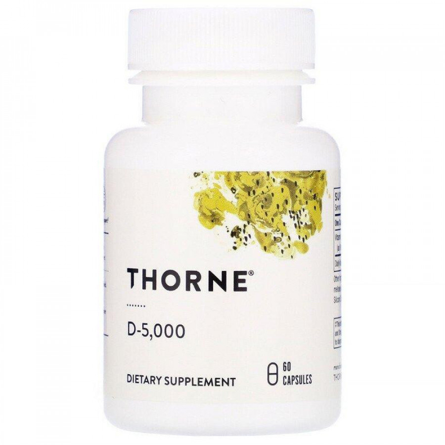 Витамин Д3, 5000 МЕ (125 мкг), Thorne Research, 60 капсул