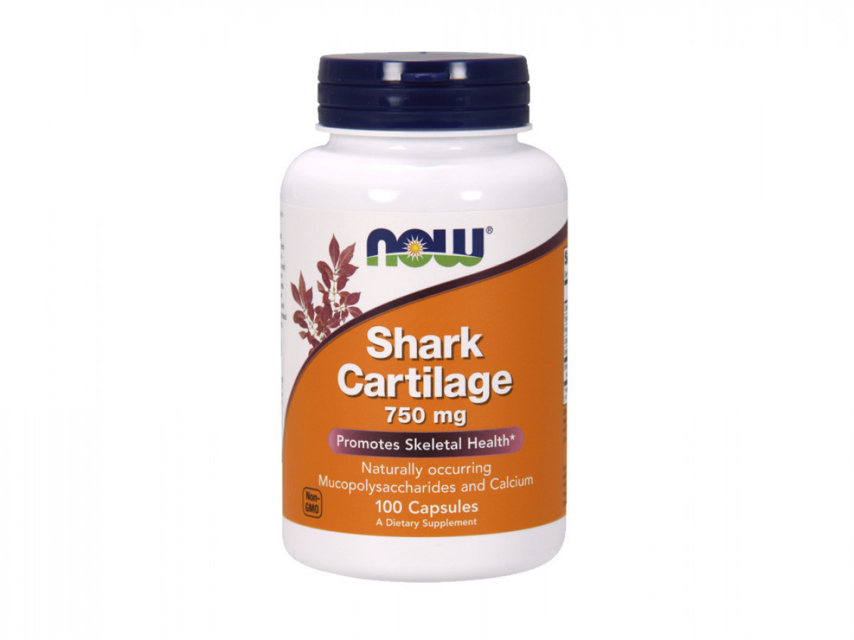 Акулий хрящ Shark Cartilage, Now Foods, 750 мг, 100 капсул