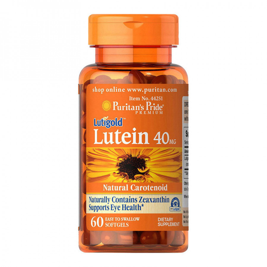 Лютеин с Зеаксантином "Lutein contains Zeaxanthin" Puritan's Pride, 40 мг, 60 гелевых капсул