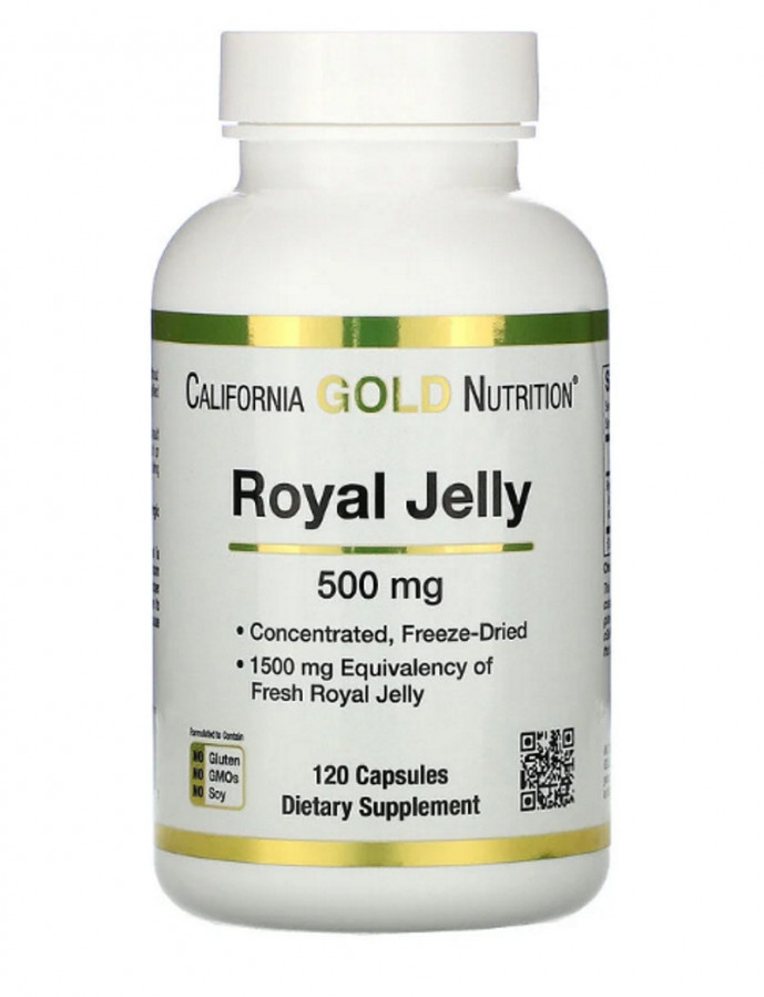 Royal Jelly, California Gold Nutrition, маточное молочко 500 мг, 120 капсул