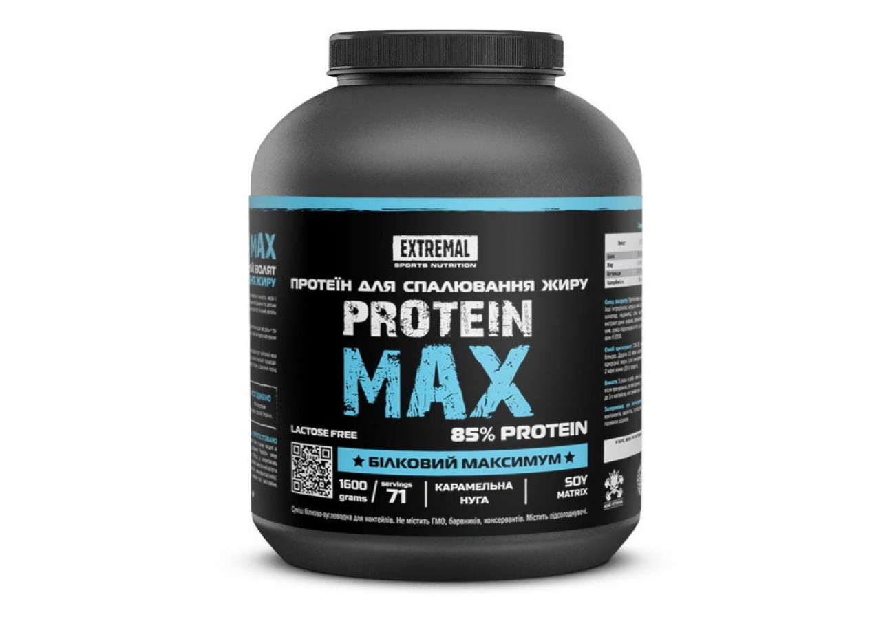 PROTEIN MAX, EXTREMAL, протеин БЕЗ лактозы, клубничный смузи, 1600 г