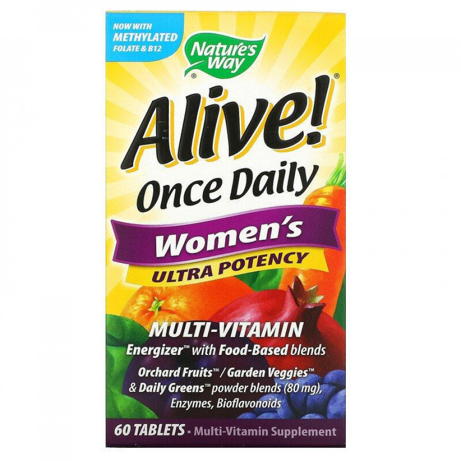 Ультра-эффективные мультивитамины для женщин, Nature's Way, Alive!, 60 таблеток