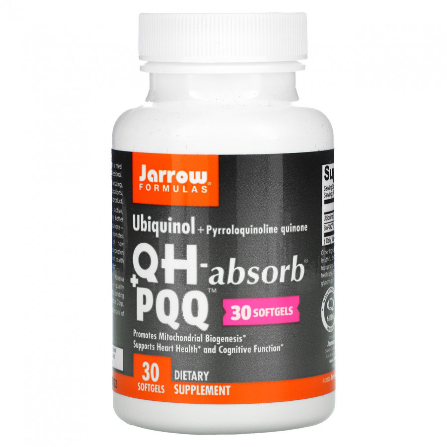 Убихинол, QH-Absorb и пирролохинолинхинон, 100 мг, Jarrow Formulas, 30 капсул