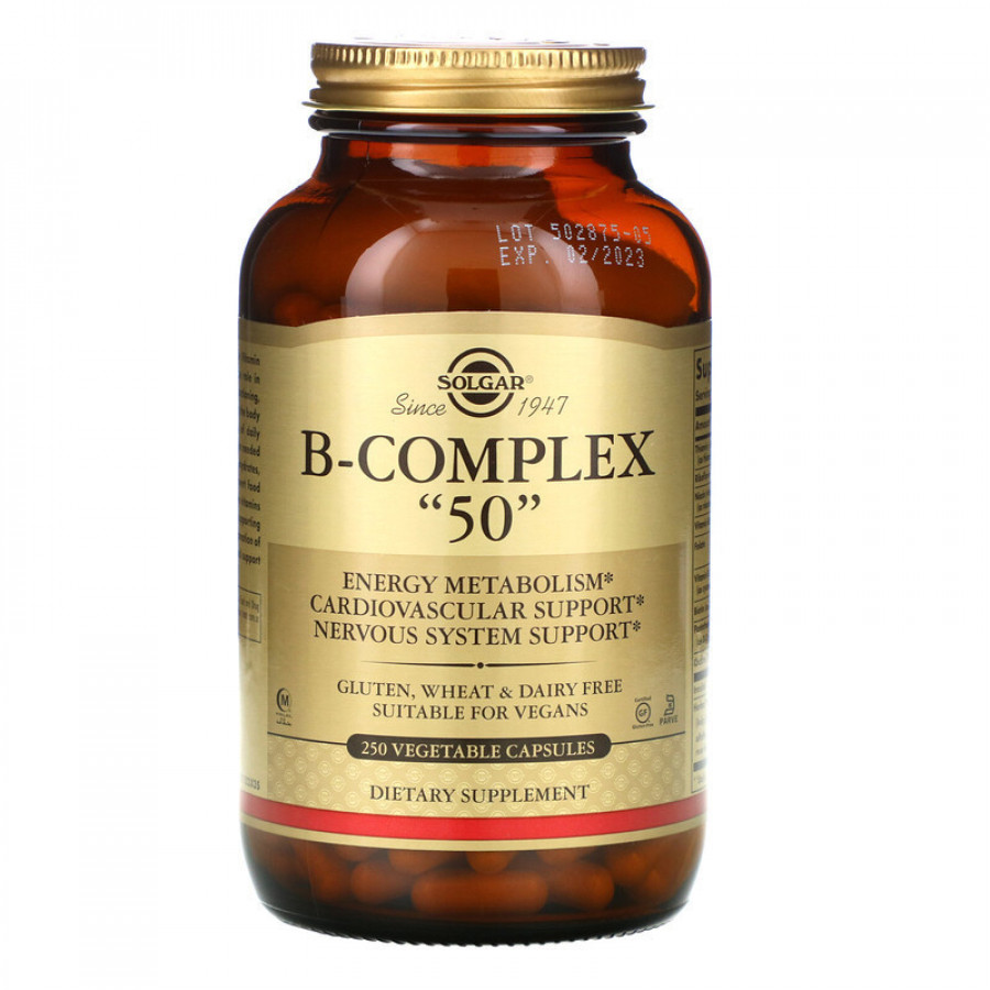 Комплекс витаминов группы B "B-Complex 50" Solgar, 250 капсул