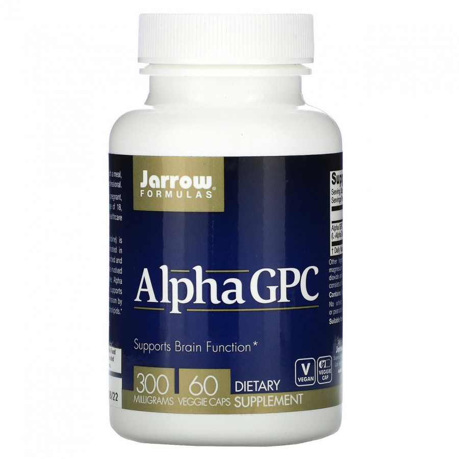 L-альфа-глицерил-фосфорил-холин "Alpha GPC" Jarrow Formulas, 300 мг, 60 капсул