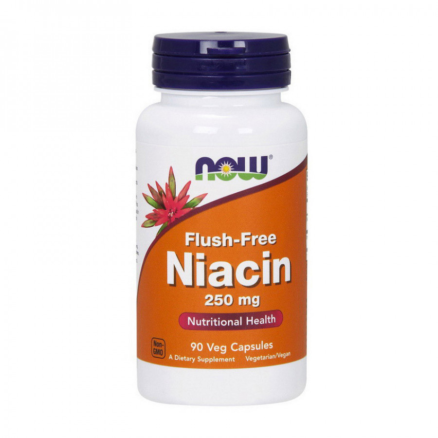 Ниацин, не вызывающий покраснений "Flush-Free Niacin " Now Foods, 250 мг, 90 капсул