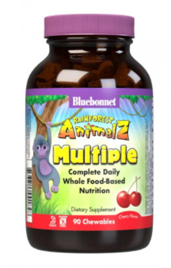 Витамины для детей "Multiple complete daily nutrition for kids" Bluebonnet Nutrition, вишня, 90 таблеток