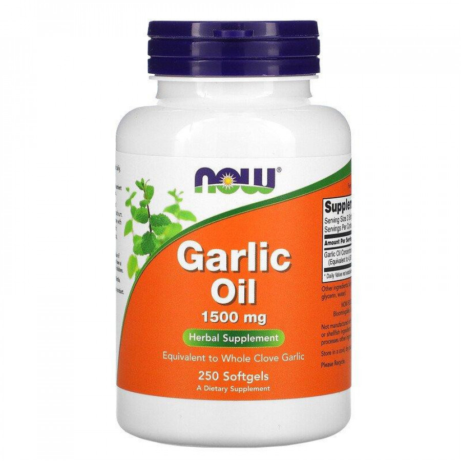 Чесночное масло "Garlic Oil" Now Foods, 1500 мг, 250 капсул