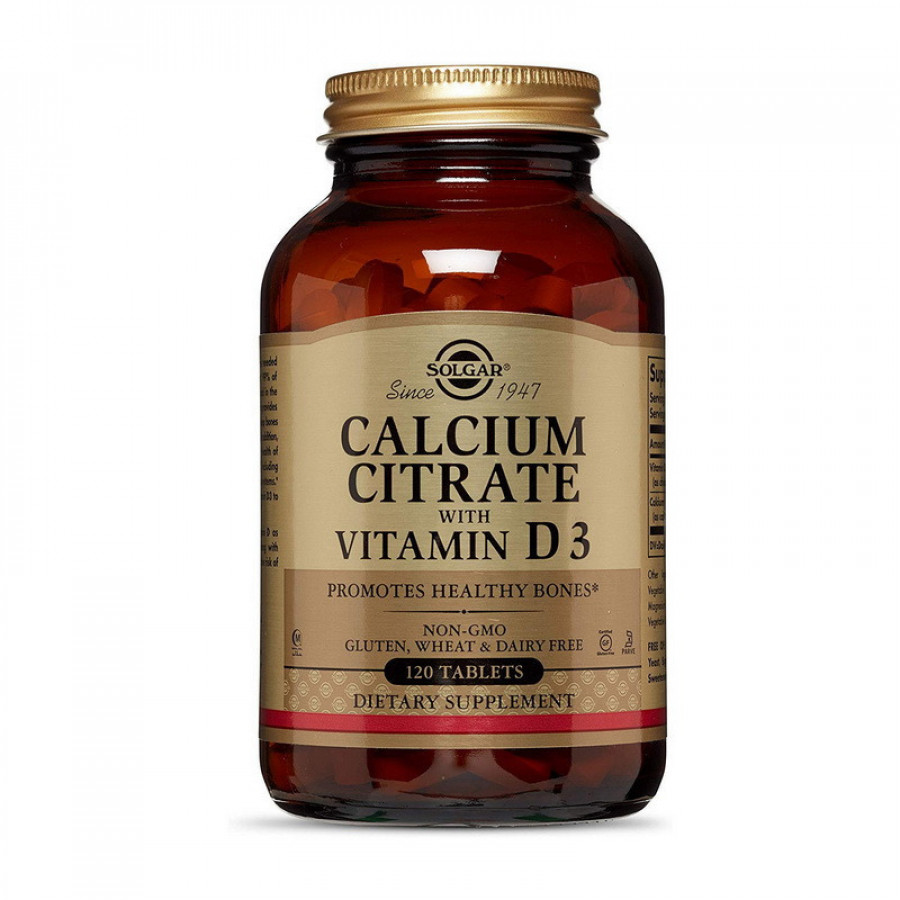 Цитрат кальция с витамином D3 "Calcium Citrate with Vitamin D3" Solgar, 120 таблеток