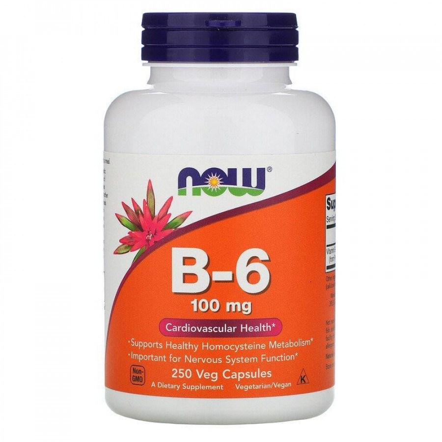 Витамин B6 "B-6" Now Foods, 100 мг, 250 капсул