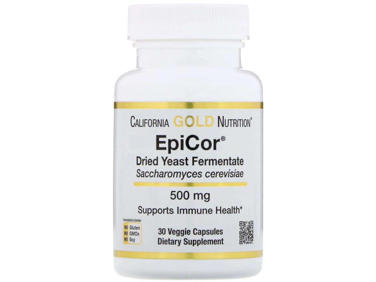 EpiCor, California Gold Nutrition, эпикор - сухой дрожжевой ферментат, 500 мг, 30 капсул