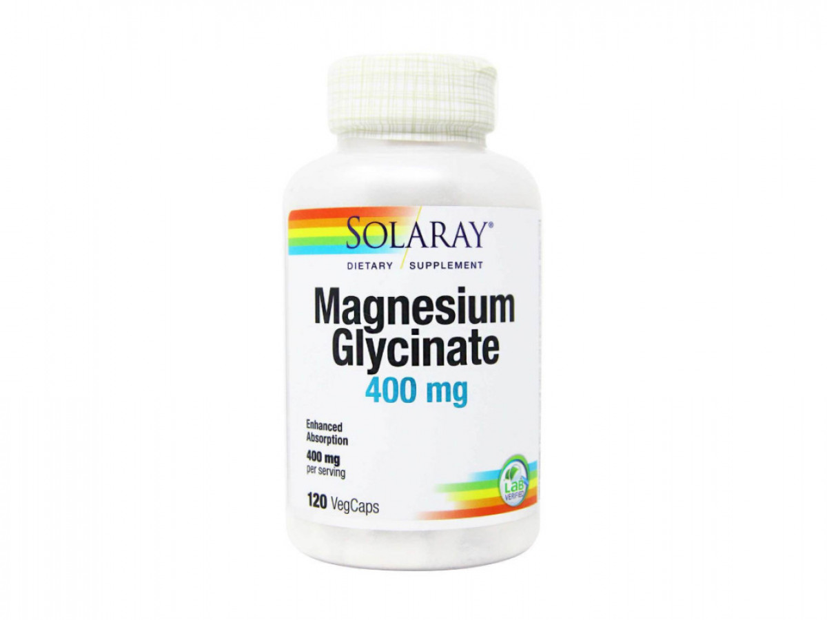 Магний глицинат, Magnesium Glycinate, Solaray, 400 мг, 120 капсул