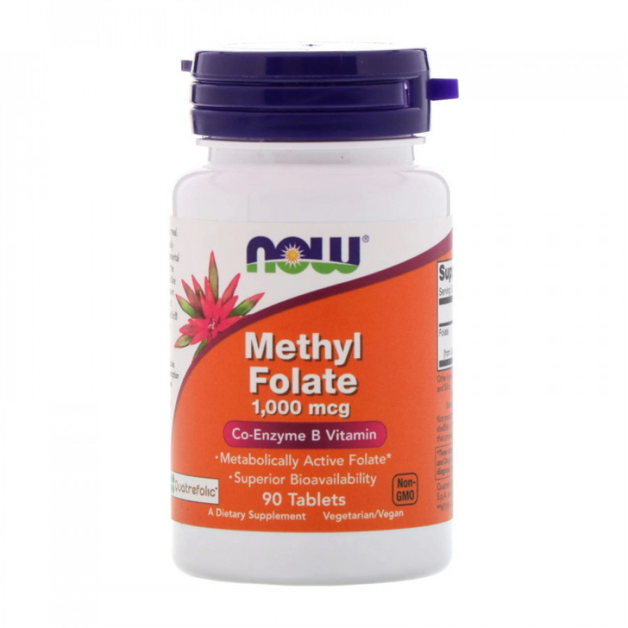 Метилфолат Methyl Folate, Now Foods, 1000 мкг, 90 таблеток