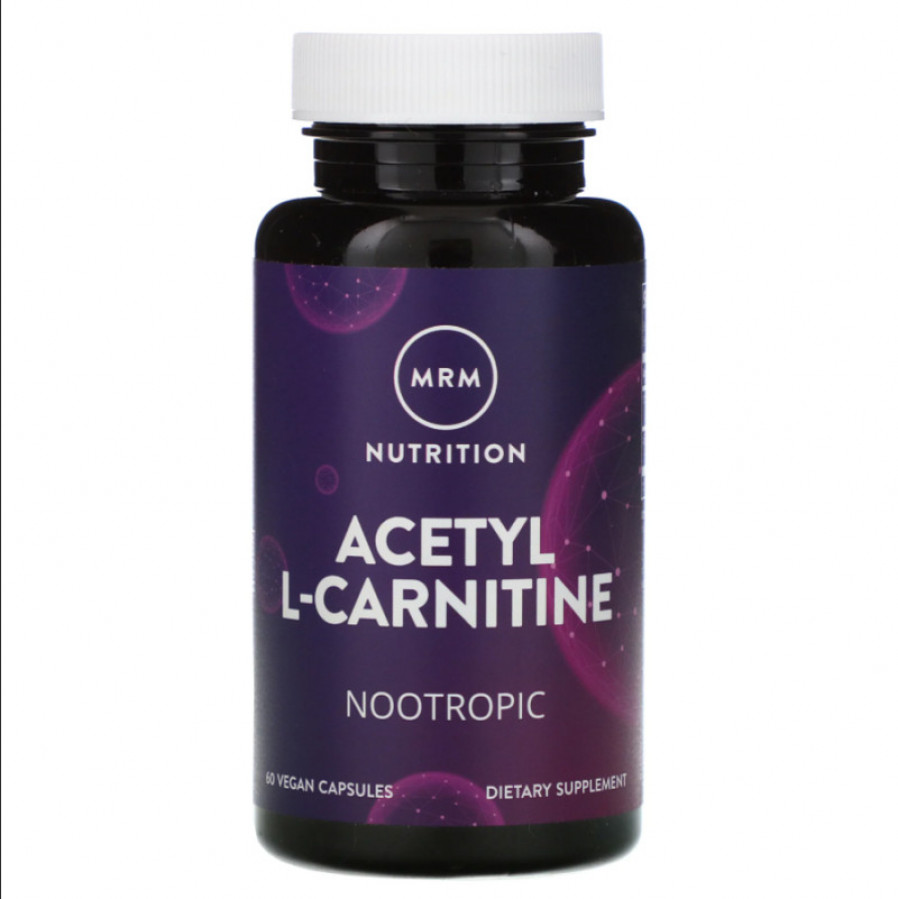 Ацетил-L-карнитин, 500 мг, MRM, Nutrition, 60 капсул