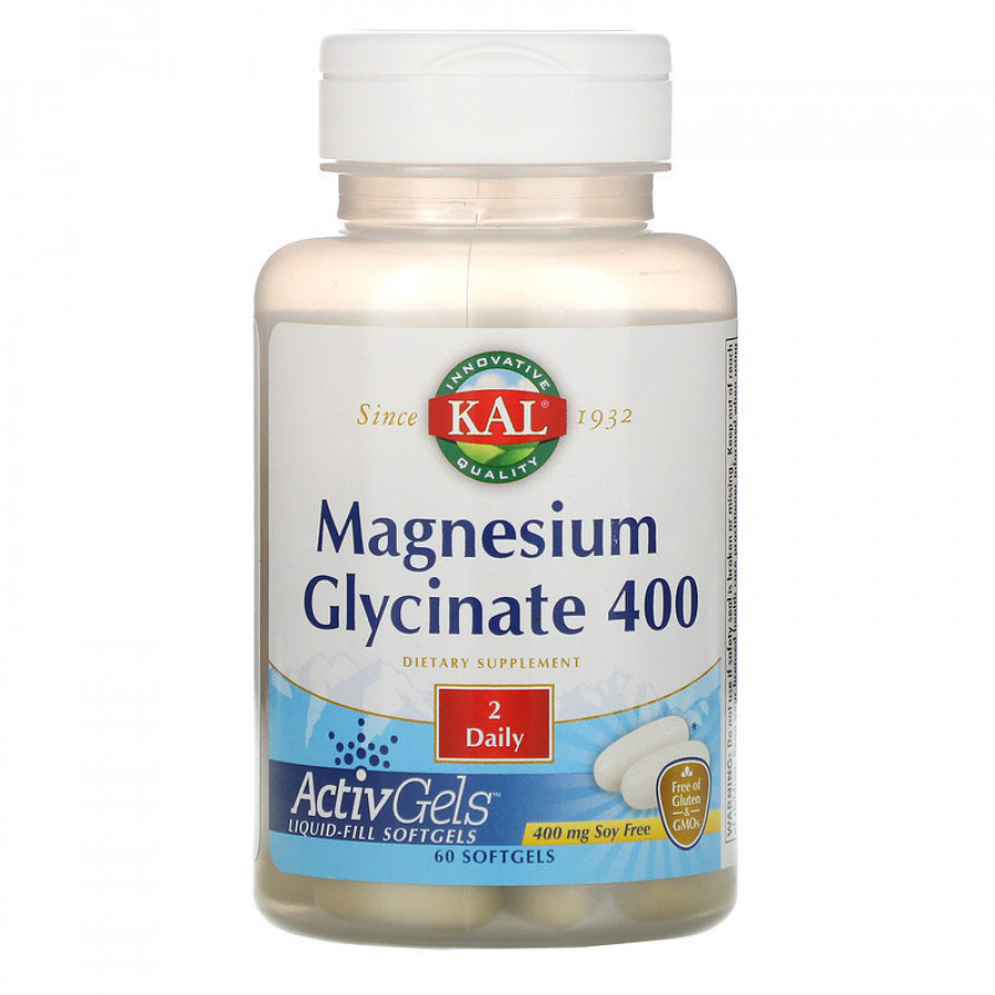 Магний глицинат "Magnesium Glycinate" Kal, 400 мг, 60 капсул