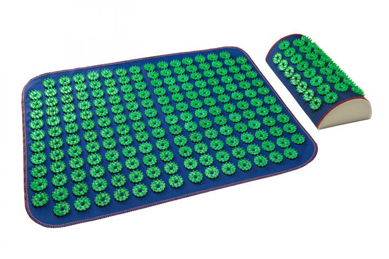 Массажный коврик Аппликатор Кузнецова Универсал №188+№37 синий с зелеными иглами (40х52 см)