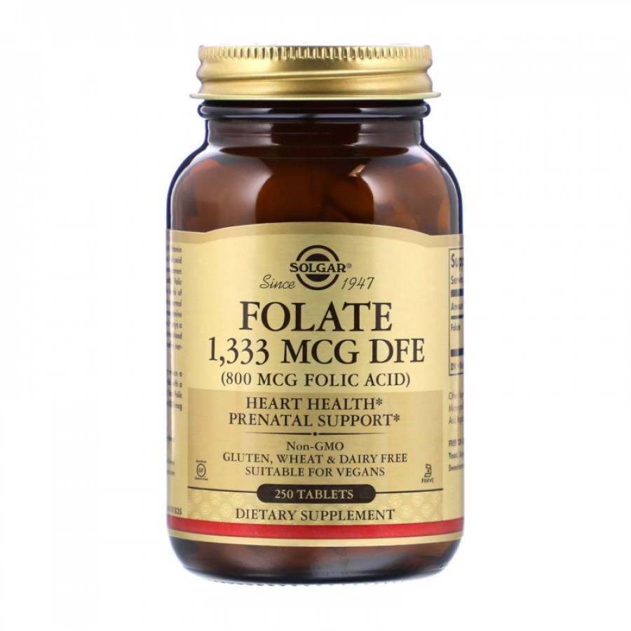 Фолат "Folate" Solgar, 800 мкг, 250 таблеток