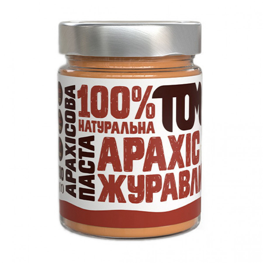 Арахисовая паста с клюквой, TOM peanut butter, 300 г