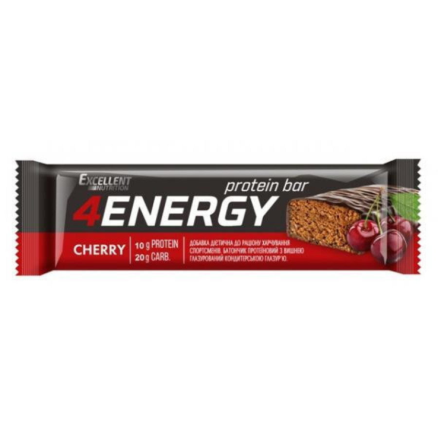 Протеиновый батончик 4 ENERGY, Excellent Nutrition, вкус вишня, 40 г