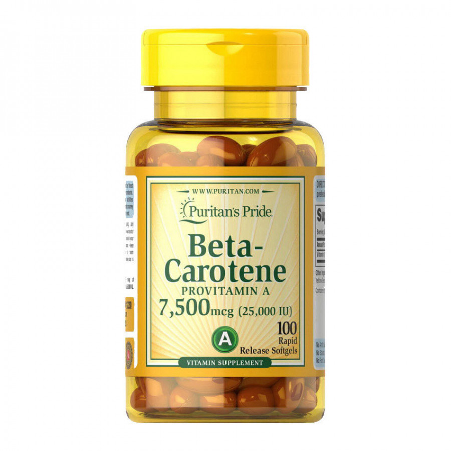 Бета-каротин Beta-Carotene 7500 мкг Puritan's Pride 100 капсул