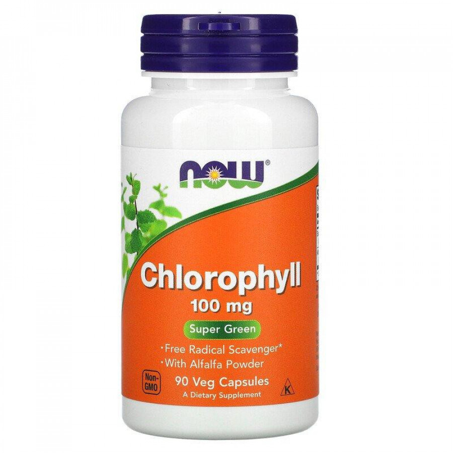 Хлорофилл с мятой "Chlorophyll" Now Foods, 100 мг, 90 капсул