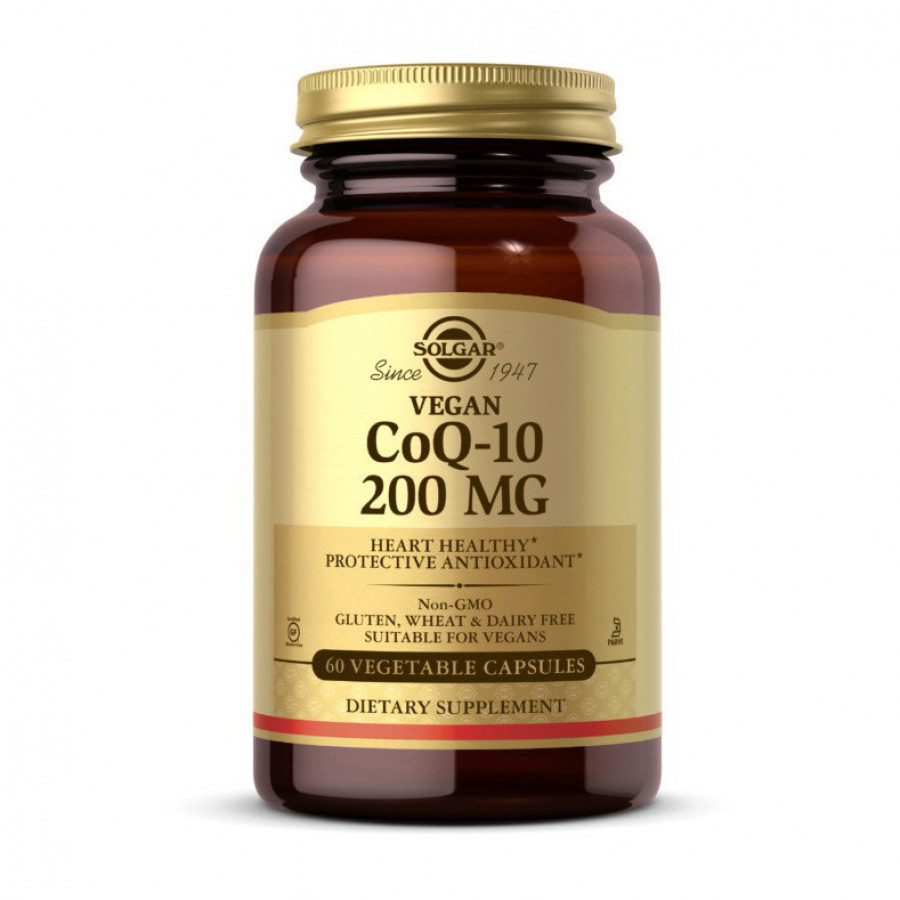 Веганский коэнзим Q-10 "Vegan CoQ-10" 200 мг, Solgar, 60 капсул