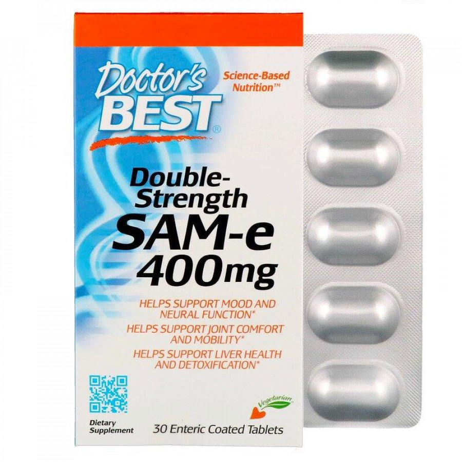 SAMe "Double Strength SAM-e" Doctor's Best, 400 мг, 30 таблеток