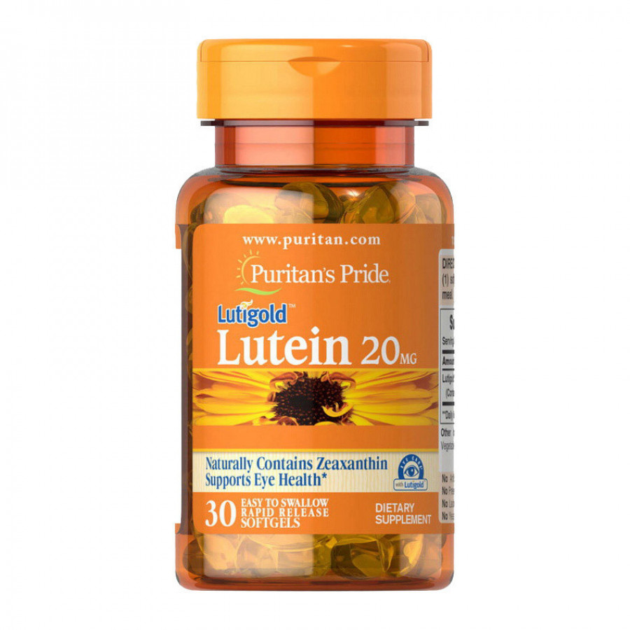 Лютеин "Lutein" Puritan's Pride, 20 мг, 30 капсул