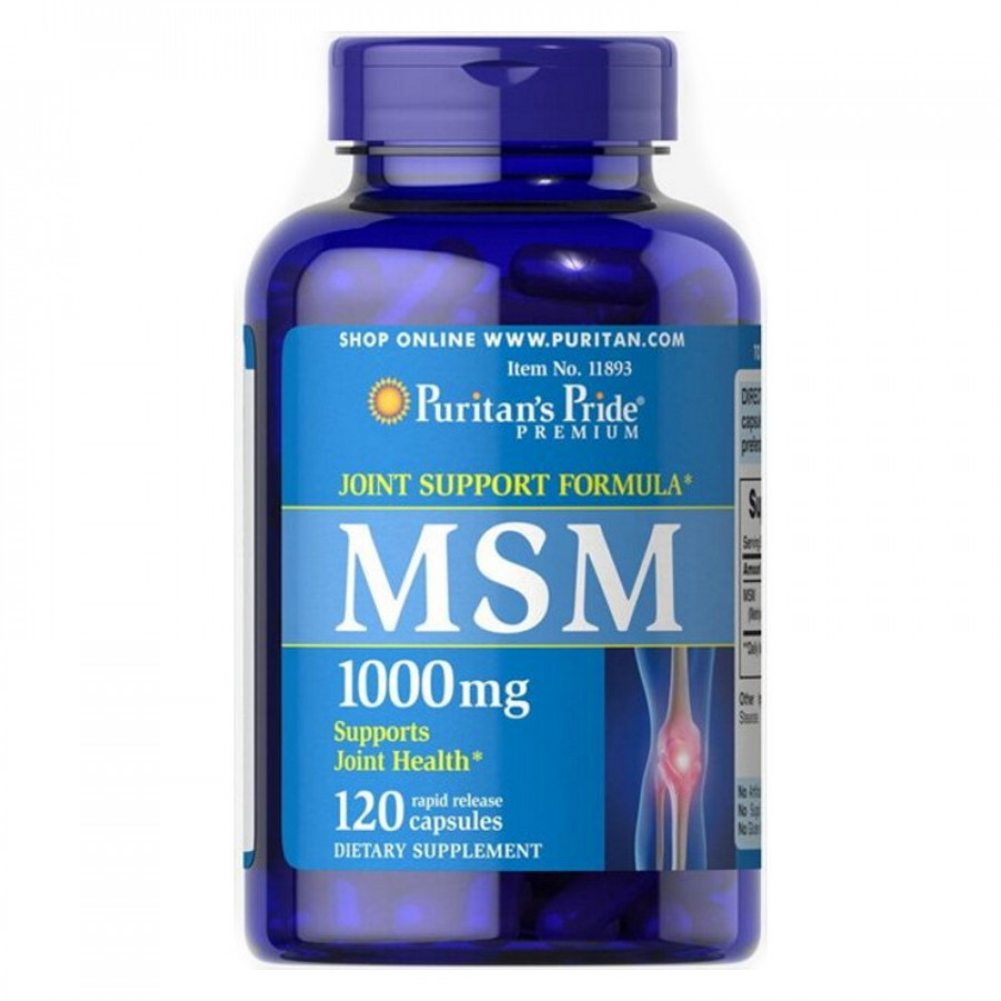 МСМ, Метилсульфонилметан, MSM, Puritan's Pride, 1000 мг, 120 капсул