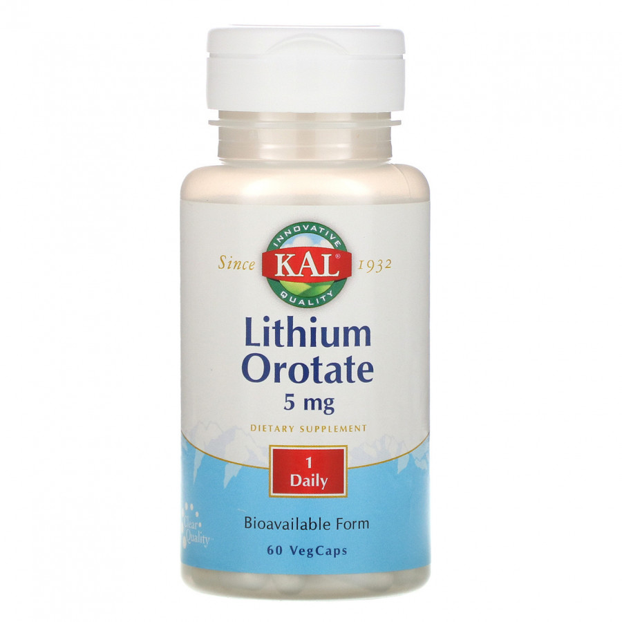 Оротат лития "Lithium Orotate" KAL, 60 капсул