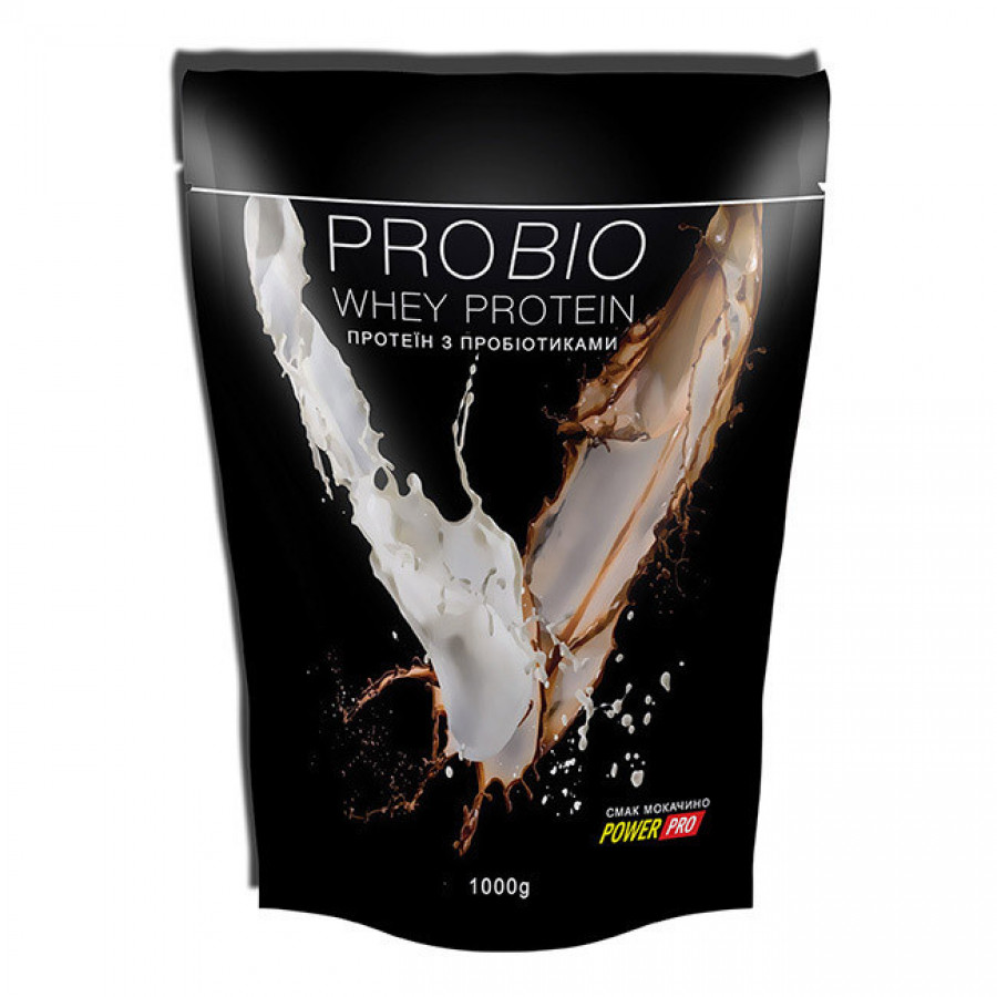 Комплекс сывороточного протеина с пробиотиками "PROBIO Whey Protein" Power Pro, мокачино, 1000 г