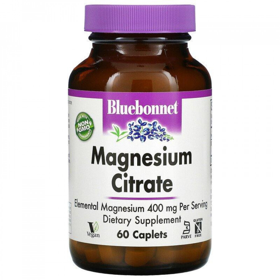 Магний цитрат "Magnesium Citrate", Bluebonnet Nutrition, 400 мг, 60 таблеток
