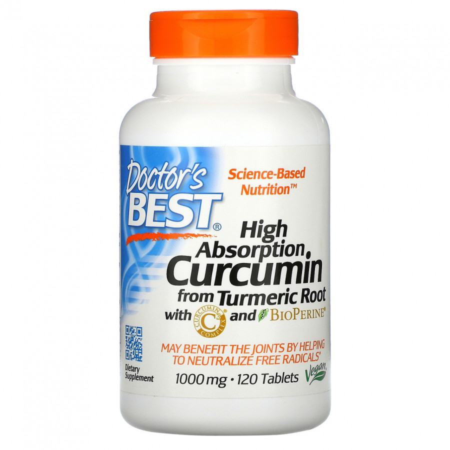 Легкоусвояемый куркумин "Curcumin from Turmeric Root" 1000 мг, Doctor's Best, 120 таблеток
