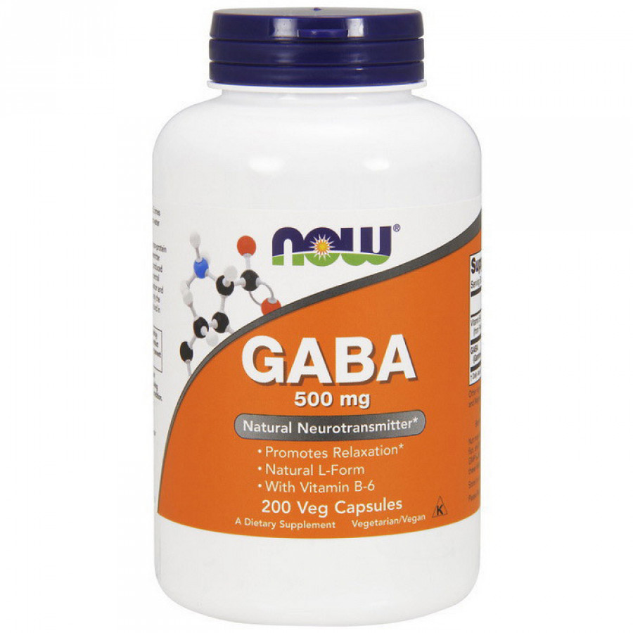 Гамма-аминомасляная кислота, GABA, 500 мг, Now Foods, 200 капсул