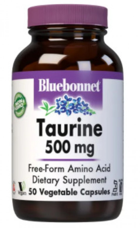 Таурин "Taurine" Bluebonnet Nutrition, 500 мг, 50 капсул