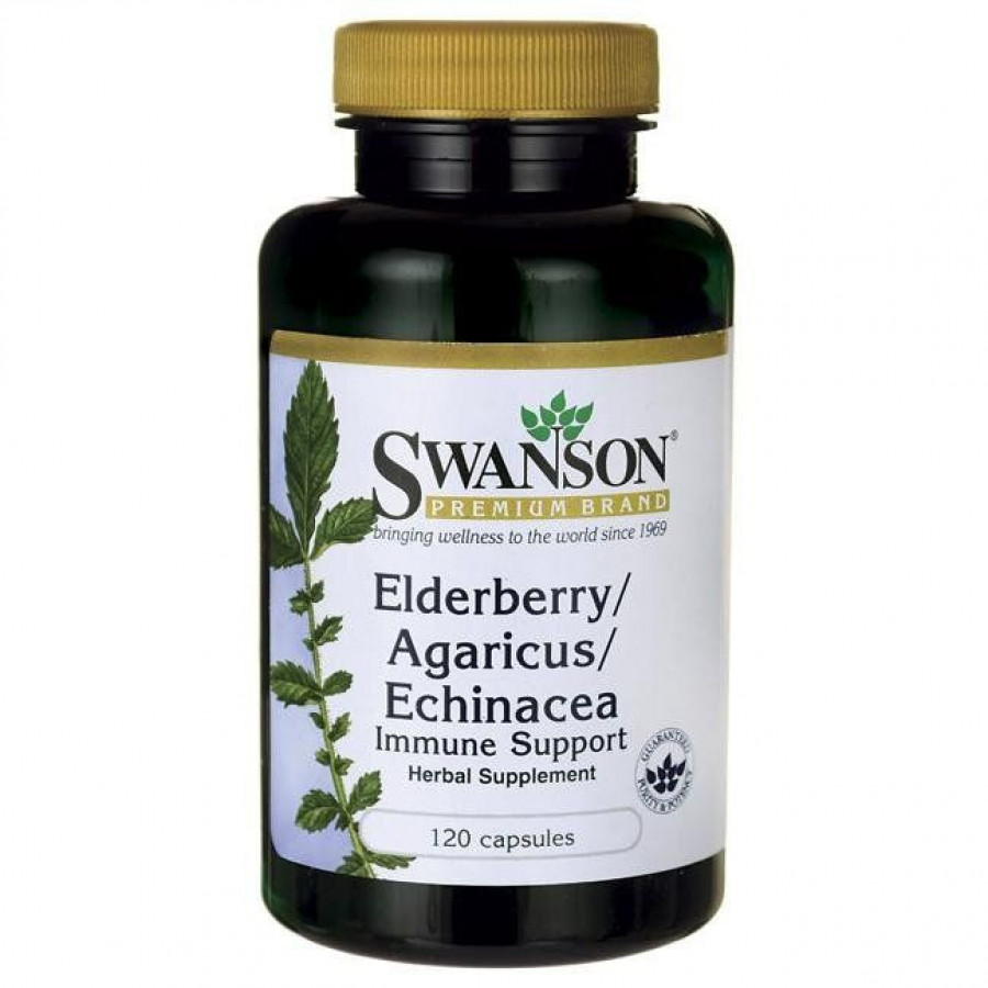 Бузина пластинчатый гриб и эхинацея для иммунитета Swanson (Elderberry/Agaricus/Echinacea Immune Support) 120 капсул